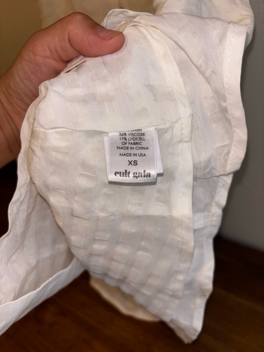 Cult Gaia Simona white linen off shoulder midi Dress size XS NWOT - Picture 6 of 6